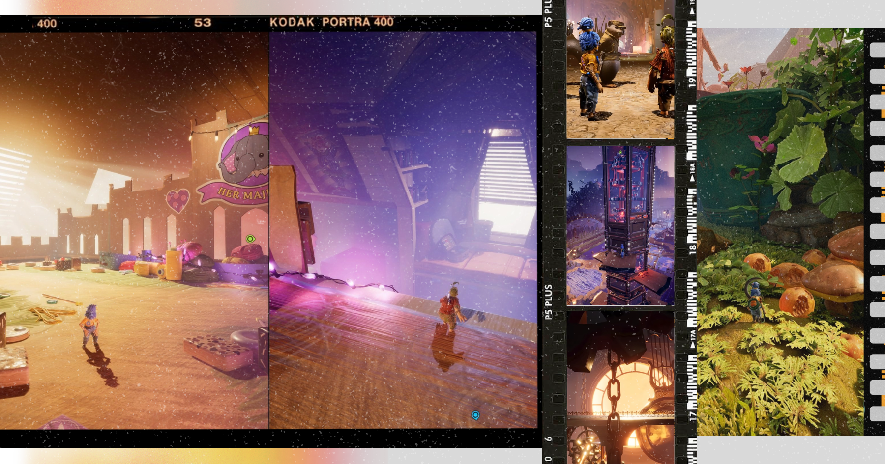 Film collage of video game It Takes Two