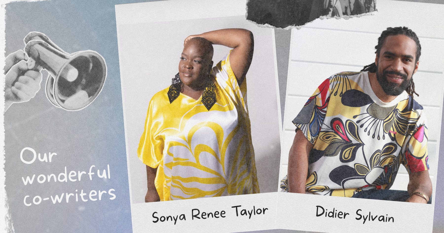 Polaroid picture of Sonya Renee Taylor best selling author and Didier Sylvain