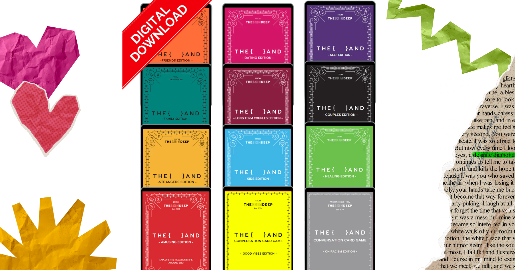 A collection of digital card games from The Skin Deep