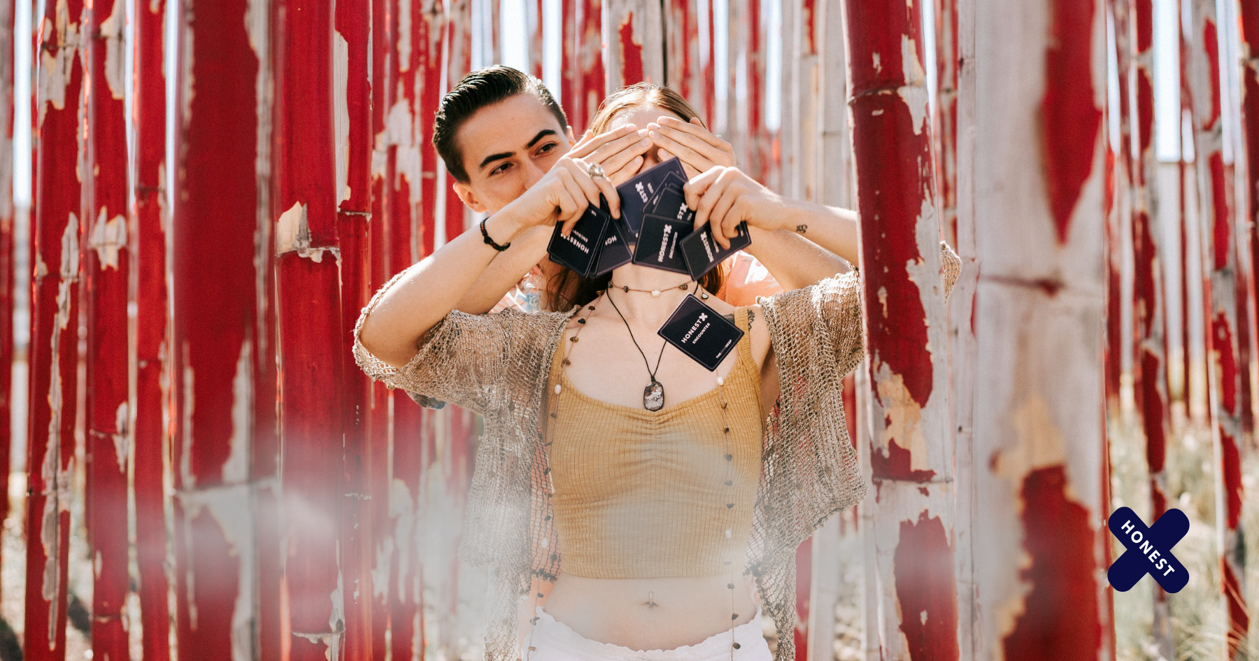 Picture of a couple playing Honest X intimacy card game