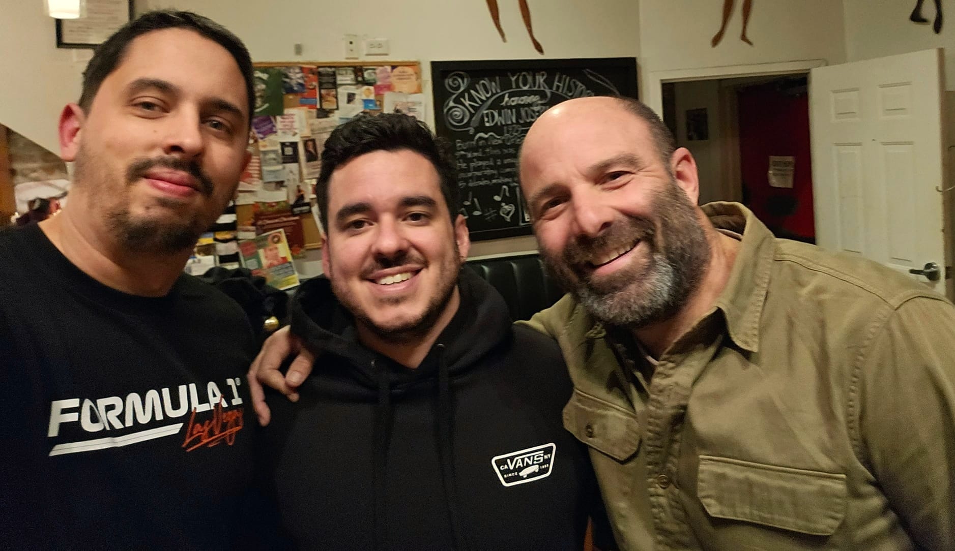 Three men taking a selfie