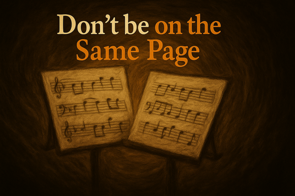 Two sheets of music on two music stands 
