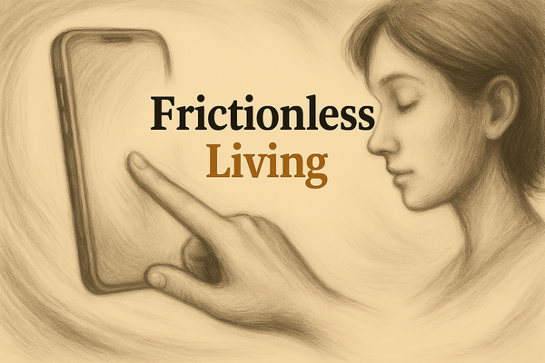 A woman looking at a cell phone and using it with her finger