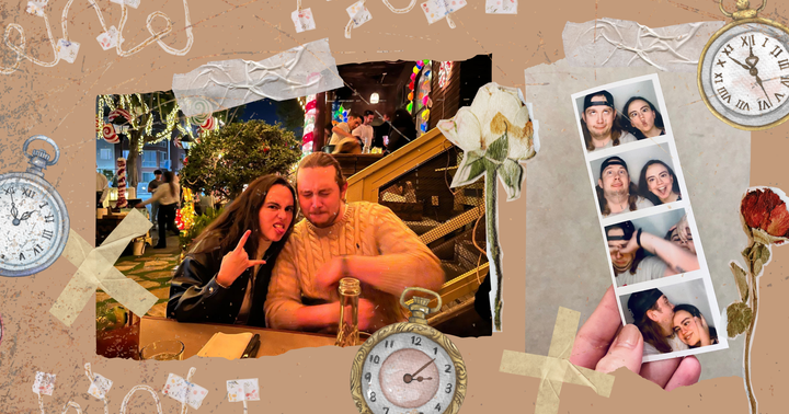 Regina and husband on Spring Break at a restaraunt